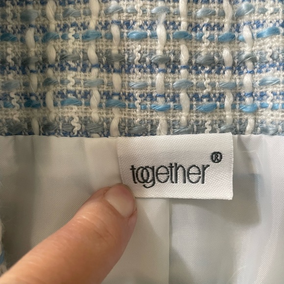 Women’s Jacket, Together, Size: 4, Color: Off-white/various blues, Front-Pockets - Picture 11 of 14